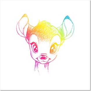 Bambi cute deer Posters and Art